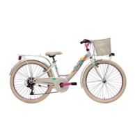 ADRIATICA Dječji bicikl ženski 24", bijelo-rozi, s košarom